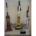 A KARCHER STEAM FLOOR CLEANER, A VAX UPRIGHT CLEANER, A VAX STEAM FLOOR CLEANER AND TWO BOXED