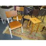 FOUR ASSORTED CHAIRS/STOOLS