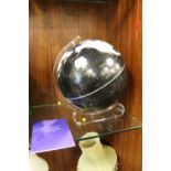 A MODERN GEORGE F CRAM COMPANY IMPERIAL GLOBE ON PERSPEX STAND HEIGHT- 36CM