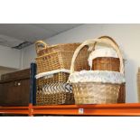 A COLLECTION OF WICKER BASKETS