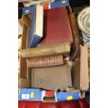 A BOX OF VINTAGE BOOKS TO INCLUDE A HOLY BIBLE