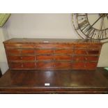 AN ANTIQUE MAHOGANY NINE DRAWER CHEST WITH THREE DUMMY DRAWERS W-97 CM