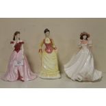 THREE COALPORT LADY FIGURES. SARAH, ANNABELL, KATHLEEN