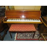 A MONINGTON & WESTON UPRIGHT PIANO WITH DUET STOOL