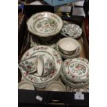 A TRAY OF ASSORTED INDIAN TREE PATTERN CHINA TO INCLUDE COALPORT