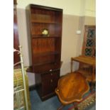 A STAG CORNER BOOKCASE H-194 CM, ITALIAN COFFEE TABLE AND A CHOKIN PLATE (3)