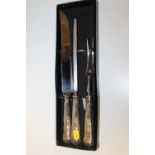 A BOXED THREE PIECE KINGS PATTERN CARVING SET