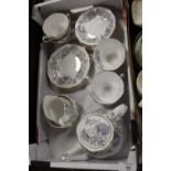 A TRAY OF ROYAL ALBERT SILVER MAPLE CHINA