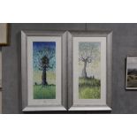 A PAIR OF FRAMED AND GLAZED MODERN NOVELTY TEXTURED PRINTS BY CATHERINE STEPHENSON ENTITLED '