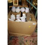 A QUANTITY OF BOXED AND UNBOXED DENISE O'SULLIVAN AND OTHER FLAMINGO PATTER CERAMICS TO INCLUDE JUGS