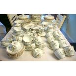 A LARGE QUANTITY OF GARANTI LAVE-VAISSELLE GIEN FRENCH CHINA TO INCLUDE CUPS, SAUCERS, CHAMBER