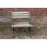 CHILDS METAL AND TIMBER GARDEN SEAT