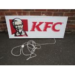 A LARGE MODERN ILLUMINATING K.F.C. ADVERTISING SIGN, 126 X 48 CM