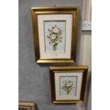 TWO GILT FRAMED 3D PICTURES OF A DAISIES , OVERALL SIZE INCLUDING FRAME 40 X 50 CM