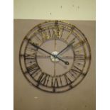 A LARGE MODERN OPENWORK CLOCK - DIA. 76 CM