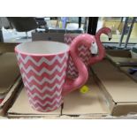 A QUANTITY OF SASS & BELLE ZIGGY THE CHEVRON FLAMINGO MUGS (23)