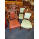 FOUR ASSORTED EDWARDIAN CHAIRS