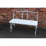 WROUGHT IRON 2 PLANK GARDEN SEAT