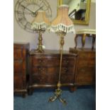 A TRADITIONAL STANDARD LAMP WITH SHADE AND MATCHING TABLE LAMP (2)