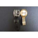 TWO VINTAGE SEIKO DAYDATE WRIST WATCHES, Dia 3.5 cm Condition Report:Working capacity unknown