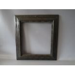 A 19TH CENTURY EBONISED DUTCH FRAME, frame w 9 cm, rebate 39 x 34 cm