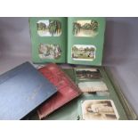 FOUR VINTAGE POSTCARD ALBUMS AND CONTENTS, to include local, British and worldwide photographic