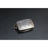 NATHANIEL MILLS - A SMALL HALLMARKED SILVER VINAIGRETTE - BIRMINGHAM 1838, with vacant cartouche,