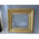 A 19TH CENTURY GOLD FRAME WITH REEDED PATTERN, with double gold slips and glazed, frame W 5 cm,