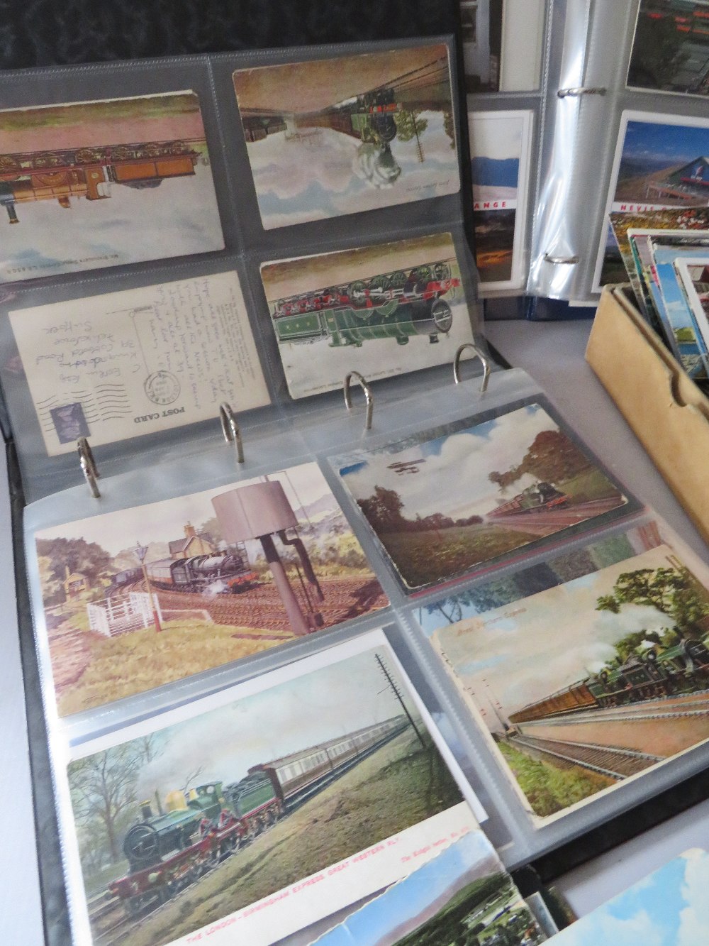 A FOLDER OF APPROX 70 VINTAGE AND MODERN RAILWAY AND STEAM LOCOMOTIVE POSTCARDS, together with two - Image 2 of 10