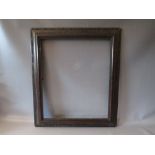 A 19TH CENTURY DUTCH FAUX TORTOISESHELL FRAME, with corner embellishments, frame W 9 cm, rebate 56 x