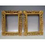 A PAIR OF 20TH CENTURY CARVED WOODEN GOLD FLORENTINE FRAMES, width of frame, 6 cm, frame rebate 24 x