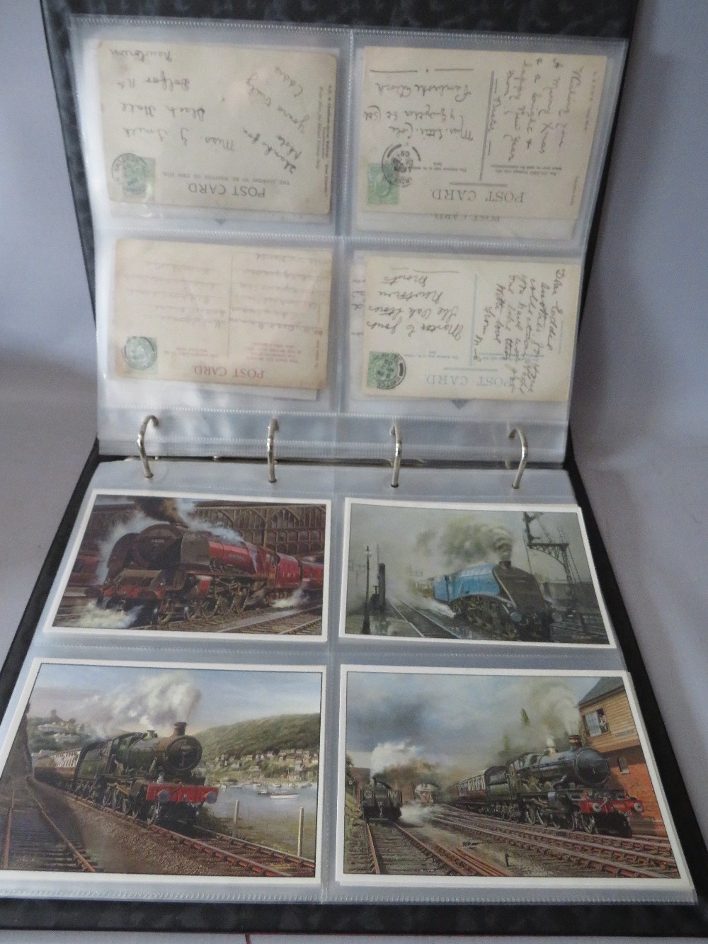 A FOLDER OF APPROX 70 VINTAGE AND MODERN RAILWAY AND STEAM LOCOMOTIVE POSTCARDS, together with two - Image 9 of 10