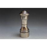 A STERLING SILVER PEPPER GRINDER, stamped 'Empire Sterling' and the grinder marked 'Made In