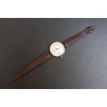 A VINTAGE SILVER TRENCH WATCH, Dia 3.5 cm Condition Report:ticks on winding - working capacity