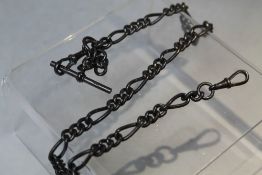 A HALLMARKED SILVER ALBERT WATCH CHAIN, approx L 40 cm, approx weight 41.9 g