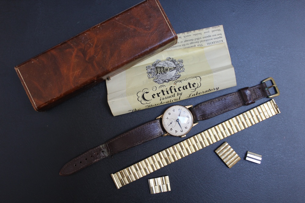 A SMITHS 9 CARAT GOLD DELUXE 15 JEWELS SHOCKPROOF WRIST WATCH, with original box and guarantee along