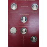 A STERLING SILVER PROOF SET ALBUM OF 'THE KINGS AND QUEENS OF ENGLAND', consisting of 43 sterling