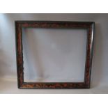 A 19TH CENTURY DUTCH FAUX TORTOISESHELL FRAME, frame W 5 cm, rebate 53 x 60 cm