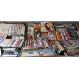 FOUR TRAYS OF VINTAGE ELVIS VHS TAPES, to include The Beatles, The Who, John Lennon, Blondie & Tom