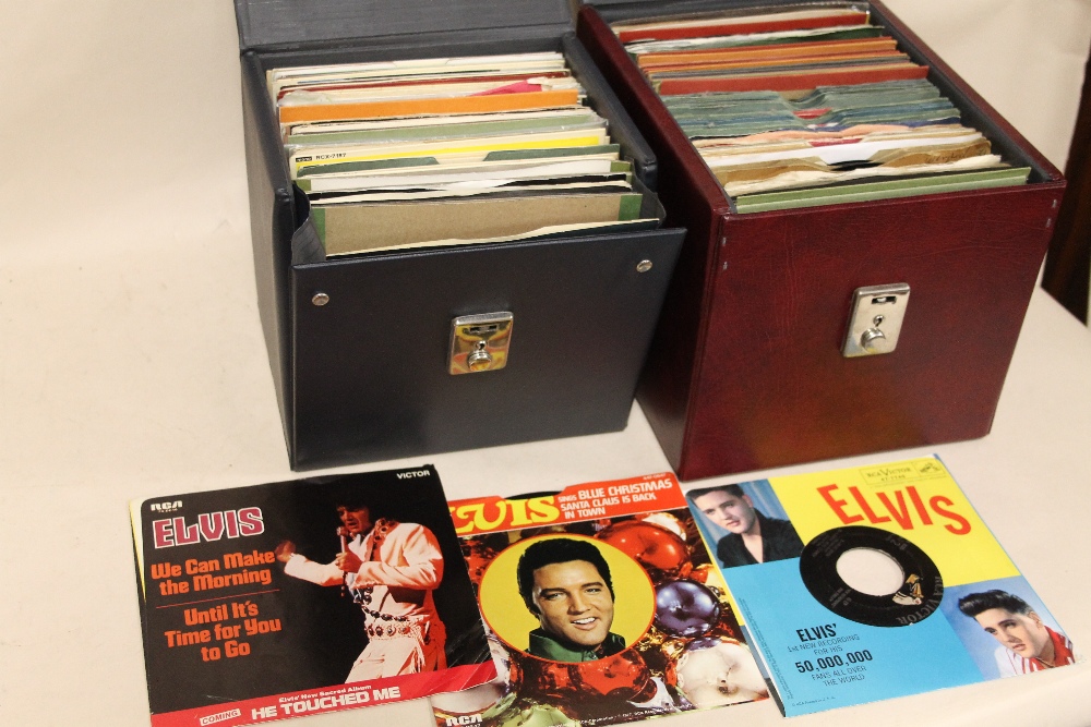 TWO CASES OF ELVIS PRESLEY 45 RPM 7" EPS AND SINGLE RECORDS ETC., various dates and labels to inclu