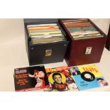 TWO CASES OF ELVIS PRESLEY 45 RPM 7" EPS AND SINGLE RECORDS ETC., various dates and labels to inclu