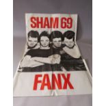 A VINTAGE SHAM 69 'FANX POSTER', approx. 77 x 50 cm