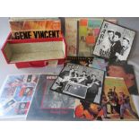 A COLLECTION OF MAINLY GENE VINCENT LP RECORDS, to include a Gene Vincent Rarities Vol 2 on red vin