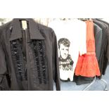 A SELECTION OF LADIES AND GENTS VINTAGE CLOTHING, to include a selection of Gene Vincent t-shirts a