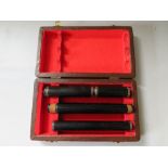 A P G BLEAZEY HAND MADE WOODEN FLUTE, in box