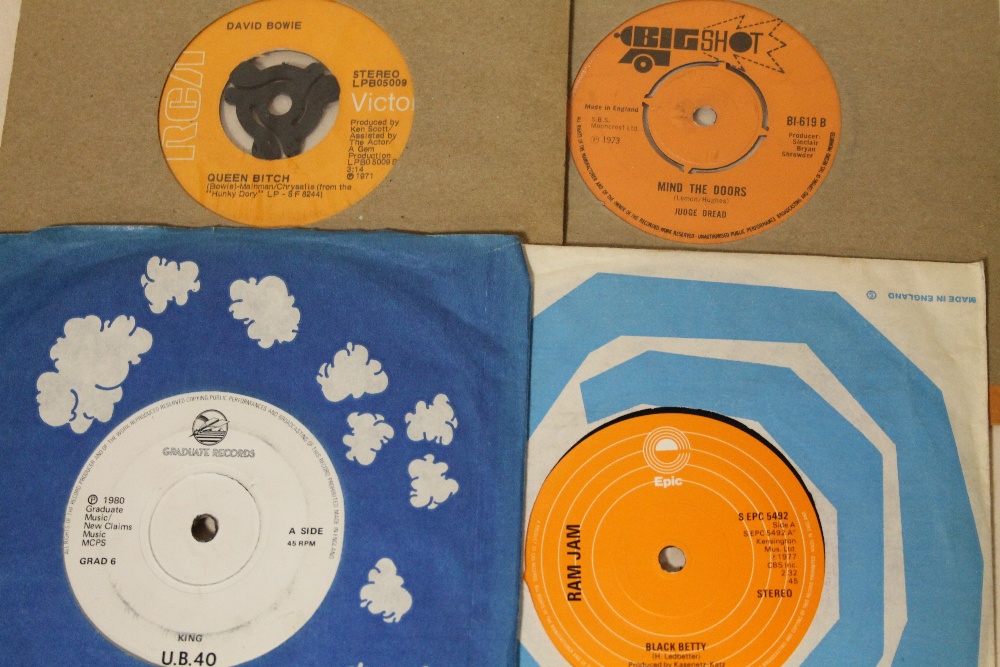 TWO CASES OF MOSTLY 1980'S ERA 45 RPM 7" SINGLE RECORDS ETC., to include UB40, Iron Maiden, Ian - Image 11 of 12