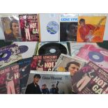 A COLLECTION OF GENE VINCENT EP AND SINGLE RECORDS, comprising 10 EPs of varying record labels and
