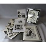 A LARGE COLLECTION OF VINTAGE TWENTIETH CENTURY BLACK AND WHITE PHOTOGRAPHIC LOBBY CARDS AND POSTER