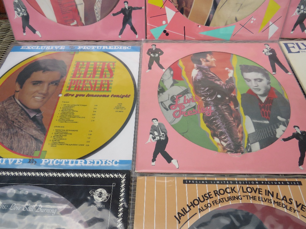 A COLLECTION OF NINE ELVIS PRESLEY PICTURE DISCS, together with an Elvis Presley and Bill Haley Dan - Image 4 of 7
