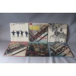 THE BEATLES - A COLLECTION OF SIX LPS / RECORD SETSHelp! - stereo Parlophone PCS3071, yellow an